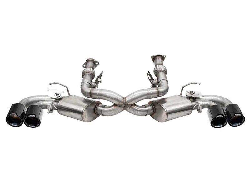 Corsa 21103CFBLK Variable Sound 3" Valved Cat-Back Exhaust with 4.5" Tips for 2020-Up Corvette C8