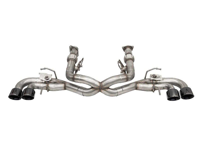 Corsa 21105BLK Variable Sound 3" Valved Cat-Back, Fits Factory NPP Exhaust for 2020-Up Corvette C8