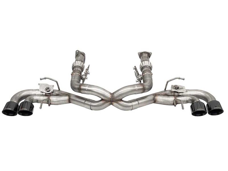Corsa 21106BLK Variable Sound 3" Valved Cat-Back, Fits OE NPP Exhaust W/AFM for 2020-Up Corvette C8