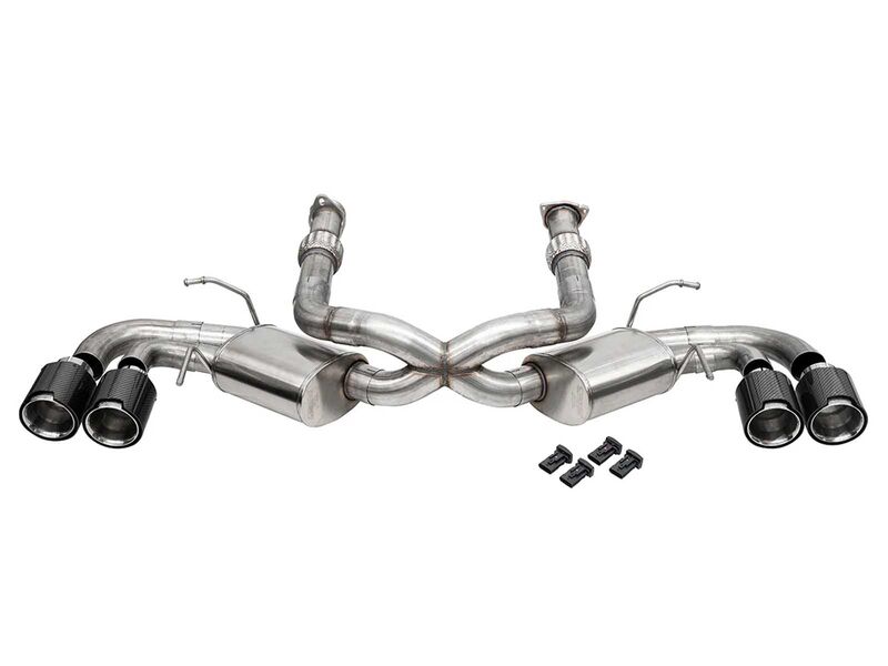 Corsa 21108CF Sport 3" Cat-Back Exhaust with 4.5" Polished Carbon Fiber Tips for 2020-Up Corvette C8
