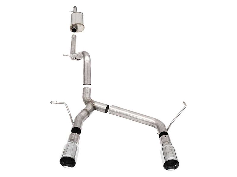 Corsa 21122 Sport 2.75-Inch Cat-Back Exhaust with Single 4-inch Tips for 2007-2018 Wrangler JKU 3.6