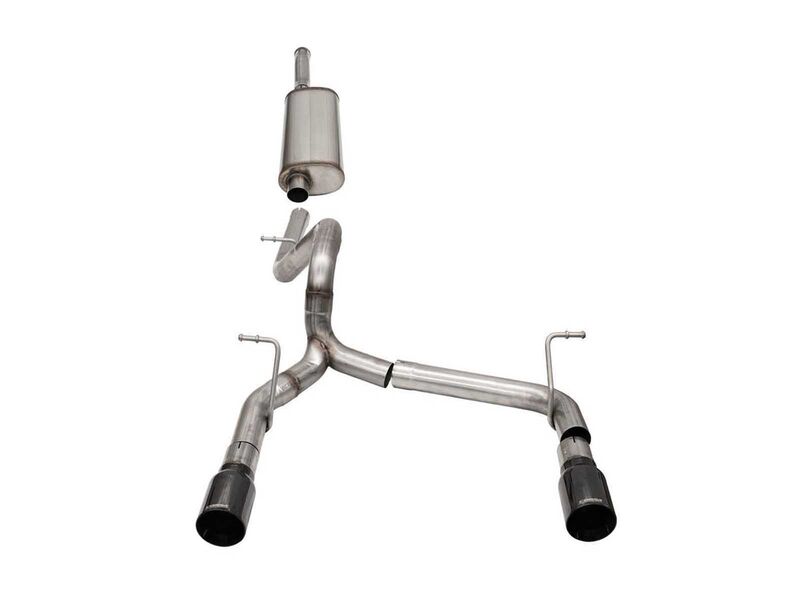 Corsa 21124BLK Xtreme 2.75-Inch Cat-Back Exhaust with 4-inch Black Tips for 2018-25 Wrangler JLU 3.6