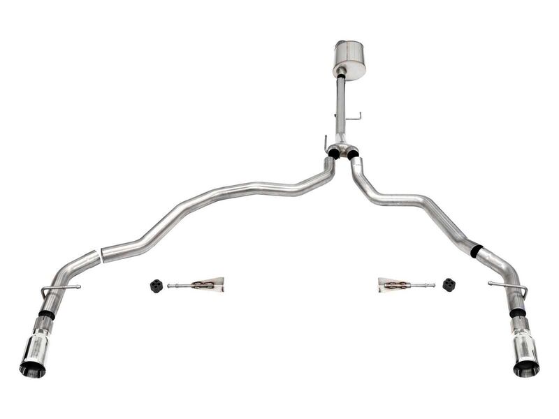 Corsa 21155 Sport Cat-Back Exhaust Dual Rear Exit-Polished for 2021-25 F150 Regular Cab/ 8in Bed 5.0