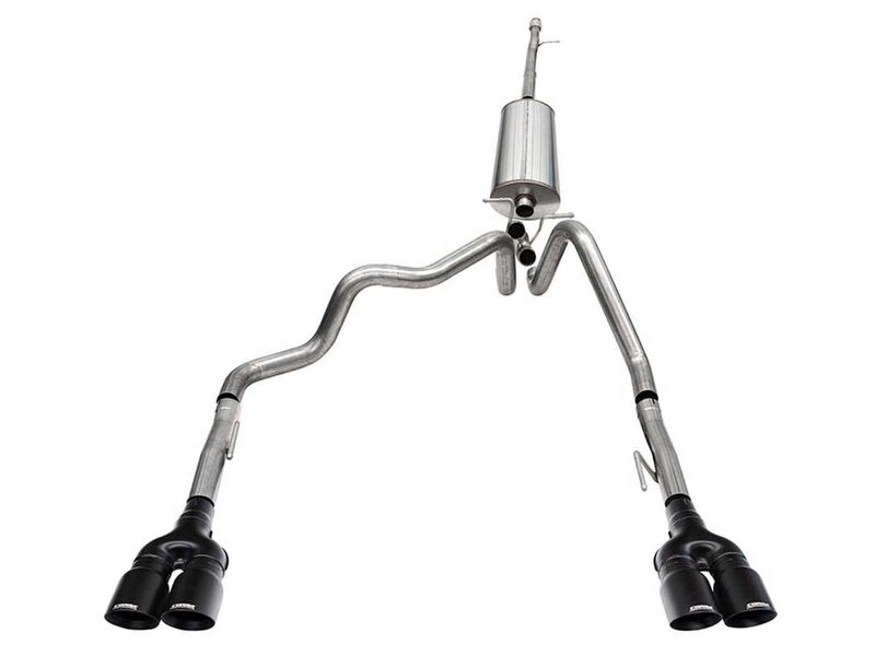 Corsa 21202BPC Sport Cat-Back Exhaust Dual Rear Exit with Twin 4" Black Tips for 2019-23 Sierra 1500