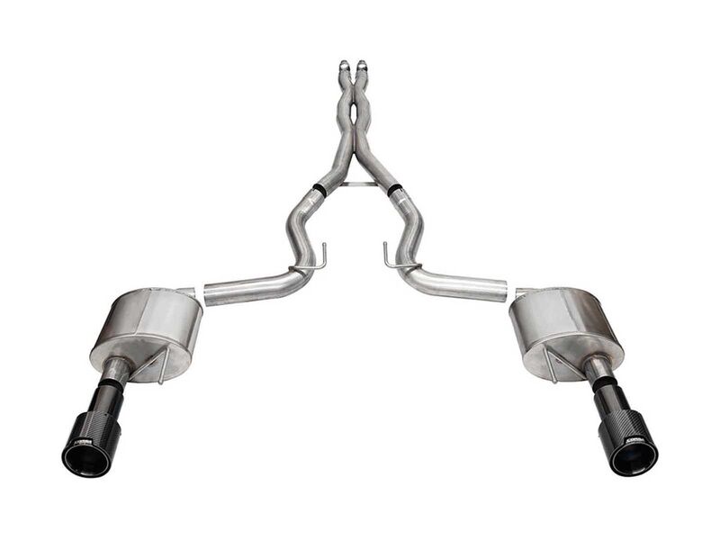 Corsa 21251CFBLK Xtreme 4.5 Cat-Back Exhaust with Carbon Fiber Tips for 2024-Up Mustang GT 5.0