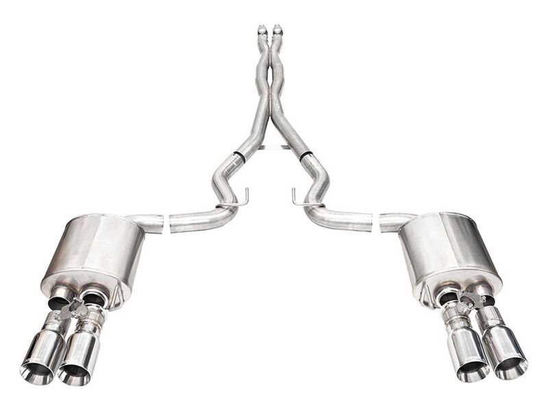 Corsa 21260 Xtreme 3" Cat-Back Exhaust System with 4" Polished Straight Tips for 2024-Up Mustang 5.0