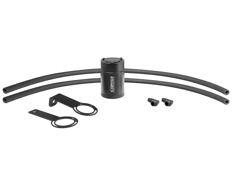 Corsa CC0016 Universal 3 oz Aluminum Oil Catch Can with Mounting Brackets