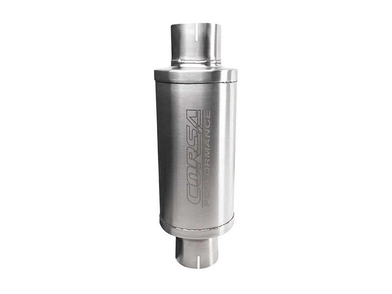 Corsa PKM2002 Stainless Steel 3-Inch I.D. Pro Series Packed Resonator (Slip Fit) (6-8DB) - Brushed
