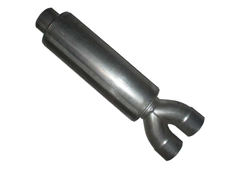 Diamond Eye 460017 32" Round 4" Center/ Dual Aluminized Louvered Exhaust Muffler