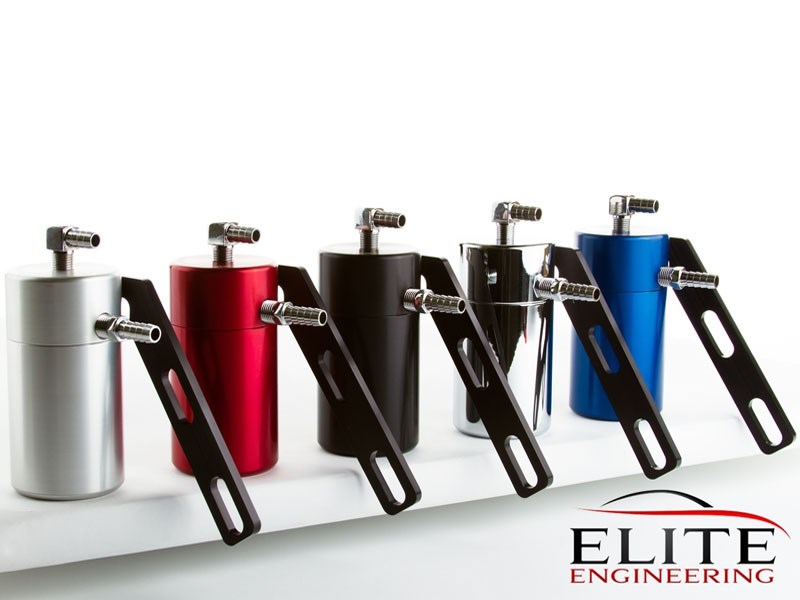 Elite Engineering Oil Catch Can Silver Anodized for 2010-2015 Camaro SS L99 Auto Transmission