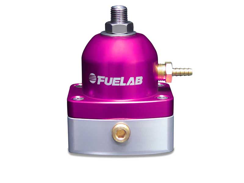 Fuelab 52501-4 EFI Adj Fuel Pressure Regulator In-Line 25-90 psi 1  -6AN Inlet 1  -6AN Return Purple