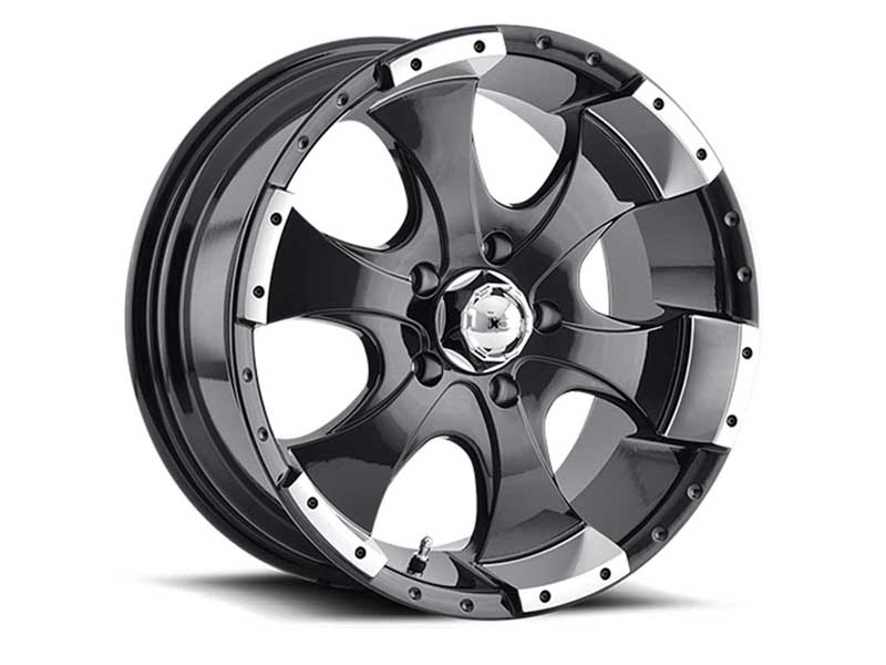 ION Wheels 136-5665BX 136 BK 15x6 Machined Lip Black 5 On 114.3 Bolt Pattern 0 Offset