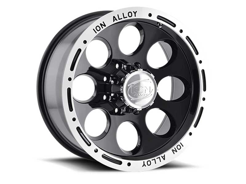 ION Wheels 174-8981B 174 18x9 Machined Lip Black 8 On 165.1 Bolt Pattern 0 Offset