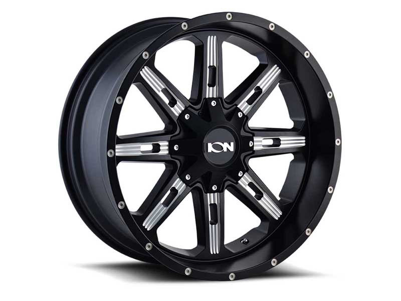 ION Wheels 184-7952M18 184 SB 17x9 Milled Spoke Satin Black 5 X 127/5 X 139.7 Bolt Pattern 18 Offset
