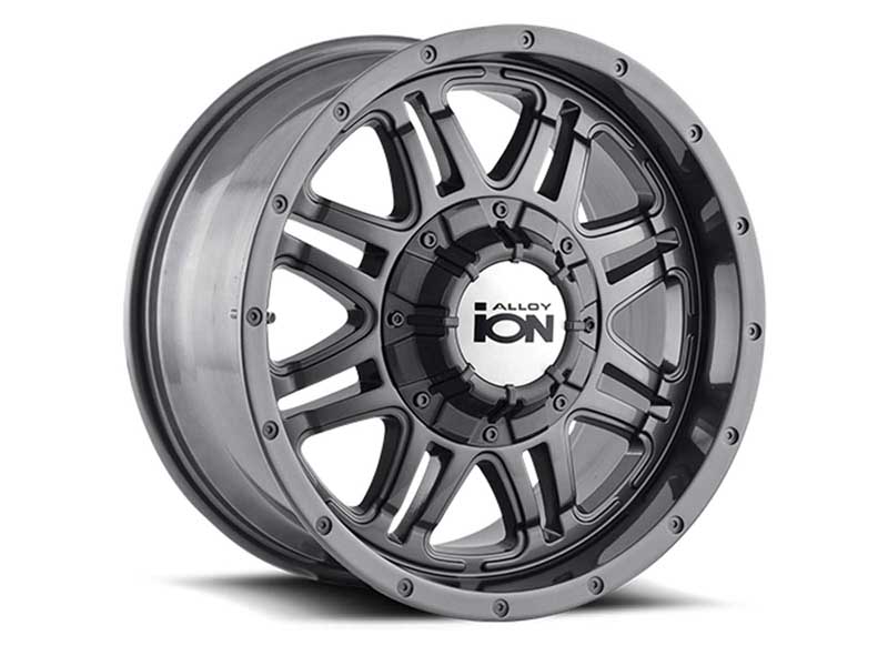 ION Wheels 186-7854G 186 GY 17x8 Gunmetal Gray 5 On 135/5 On 139.7 Bolt Pattern 10 Offset