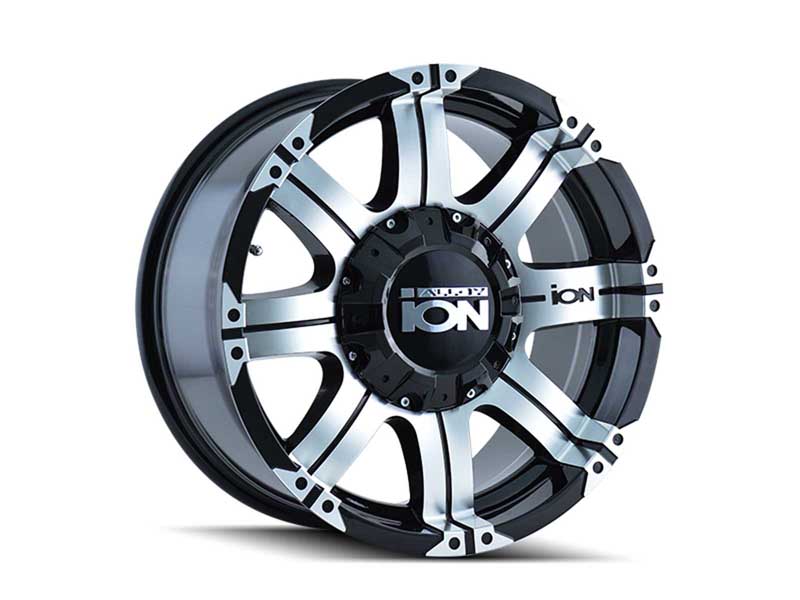 ION Wheels 187-6876B 187 16x8 Machined Face Black 8 On 165.1/8 On 170 Bolt Pattern 10 Offset