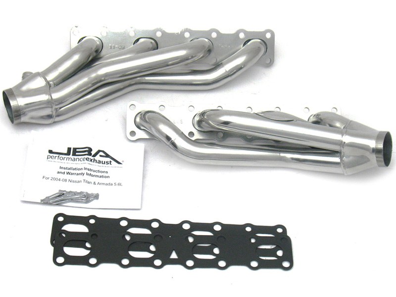 JBA 1400SJS Silver Ceramic Coated 1-5/8" Stainless Shorty Headers 2004-2013 Nissan Titan 5.6