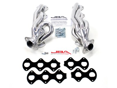 JBA 1670SJS Silver Ceramic Coated 50-State Legal Shorty Headers for 2005-2010 Ford F-250/F350 6.8L