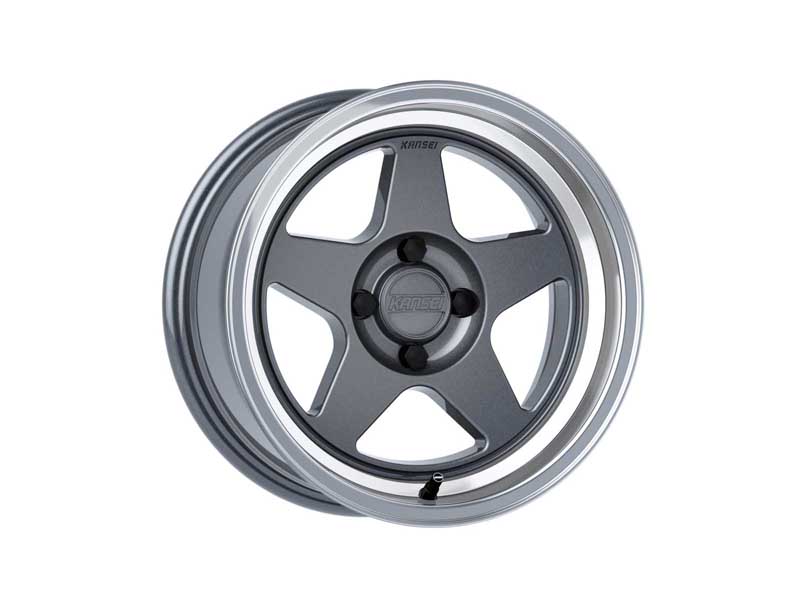 Kansei Wheels K12GM-157010-00 15x7 KNP K12GM Machine Gloss Gunmetal Gray 4x100 Bolt Pattern 0 Offset