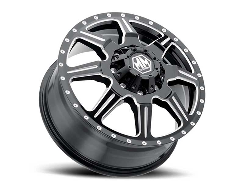 Mayhem 8101-22877MF Monstir Front Dually GB-M 22x8.25 Mill Spokes Black 127 OS 8 Lug 9.63 BSM