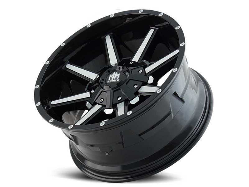 Mayhem Wheels 8104-8937B Arsenal 8104 GB 18x9 Machine Face Gloss Black -12 OS 6 Lug 4.53BSM 106 Bore