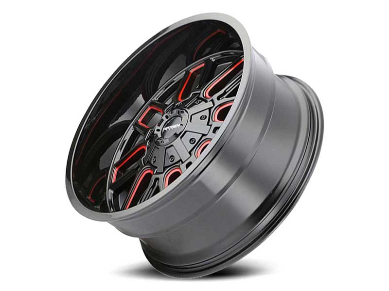 Mayhem Wheels 8107-7952BTR Cogent 8107 RD 17x9 Prism Red Black -12 Offset 5 Lug 4.53 BSM 87.1 Bore