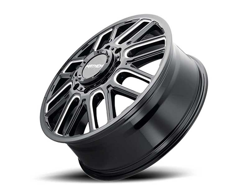 Mayhem 8107D-2881BMF115 Cogent Front Dually 20x8.25 Milled Spokes Gloss Black 115 O/S 8x165.1