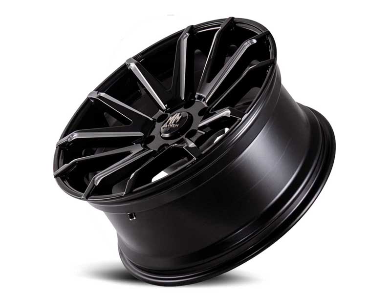 Mayhem 8109-22986BM25 Crossfire 8109 22x9.5 Milled Spokes Gloss Black 25 OS 6 Lug 6.23 BSM 78.3 Bore