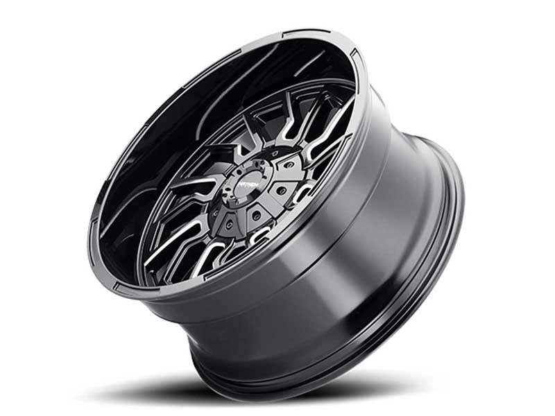 Mayhem Wheels 8111-2970BM Flywheel 8111 20x9 Milled Spokes Black 0 Offset 8 Lug 5 BSM 125.2 Bore 170