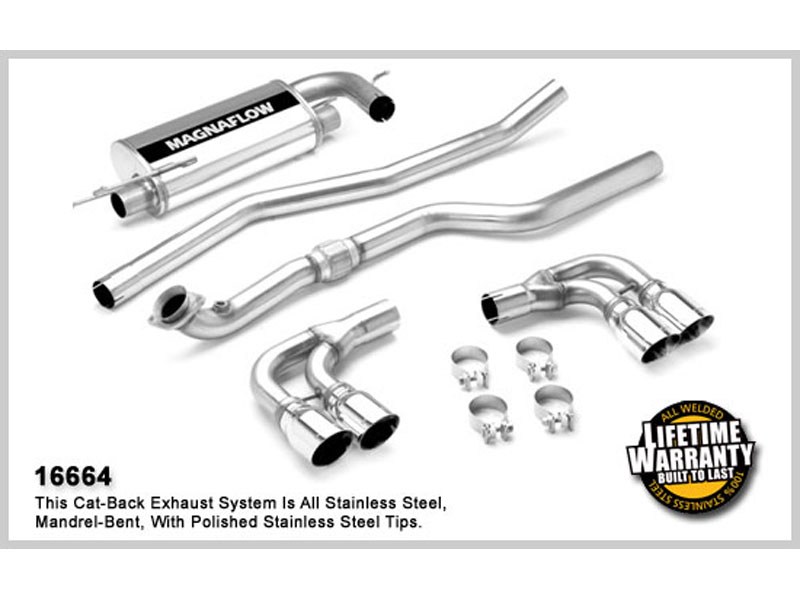 Magnaflow 16664 Dual Exit Quad-Tip Cat-Back Exhaust System Saturn Sky 2.4