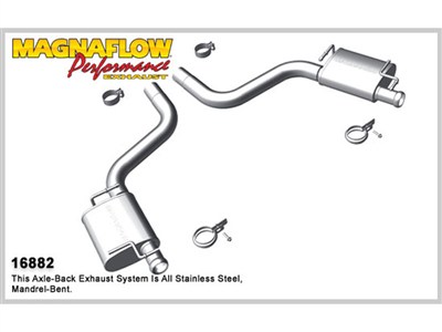 Magnaflow 16882 Axle Back Exhaust 2008-2013 Dodge Challenger SRT-8 - For Use With OEM Tips