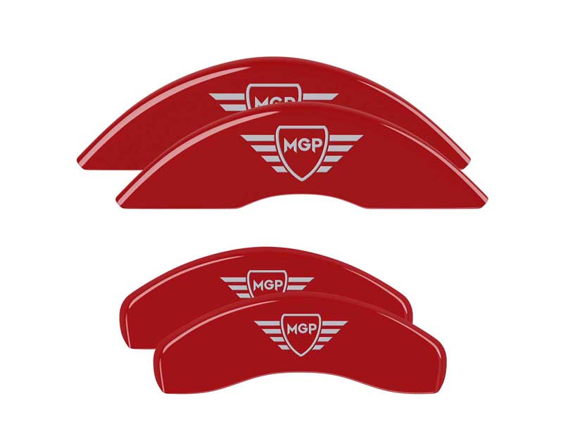 MGP Caliper Covers 37003SMGPRD Set Of 4 Caliper Covers Engraved Red with Silver 2009-2013 FX35