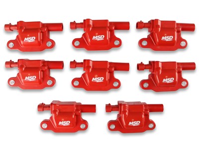 MSD 82658 Red Blaster Series Ignition Coils 8-Pack 2005-2013 GM LS2/LS3/LS4/LS7/LS9 Engines