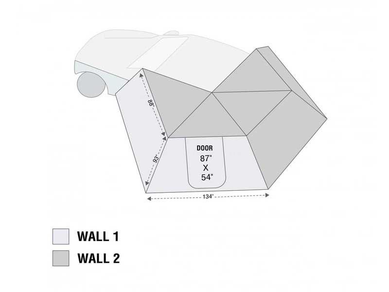 Overland Vehicle Systems 18299909 Shop Freestanding Driver Side Nomadic 270 LT Awning Wall 1