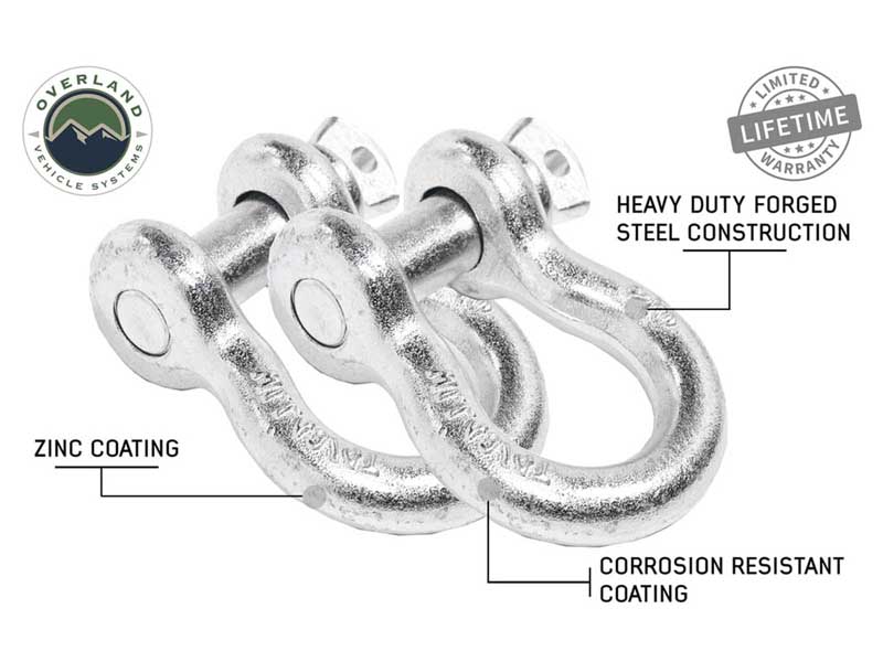 Overland Vehicle Systems 19010205 Recovery Shackle D-Ring Bow Shackle vs Soft Shackle