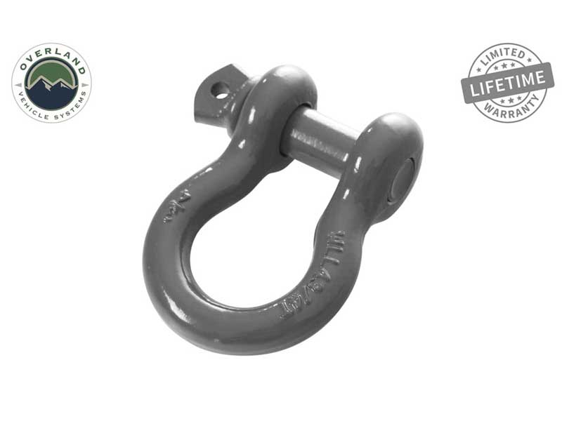 Overland Vehicle Systems 19019903 Recovery Shackle 3/4 Inch 4.75 Ton Gray Universal