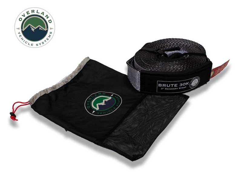 Overland Vehicle Systems 19069916 Tow Strap 30 30,000 lb. 3 x 30' Gray Storage Bag