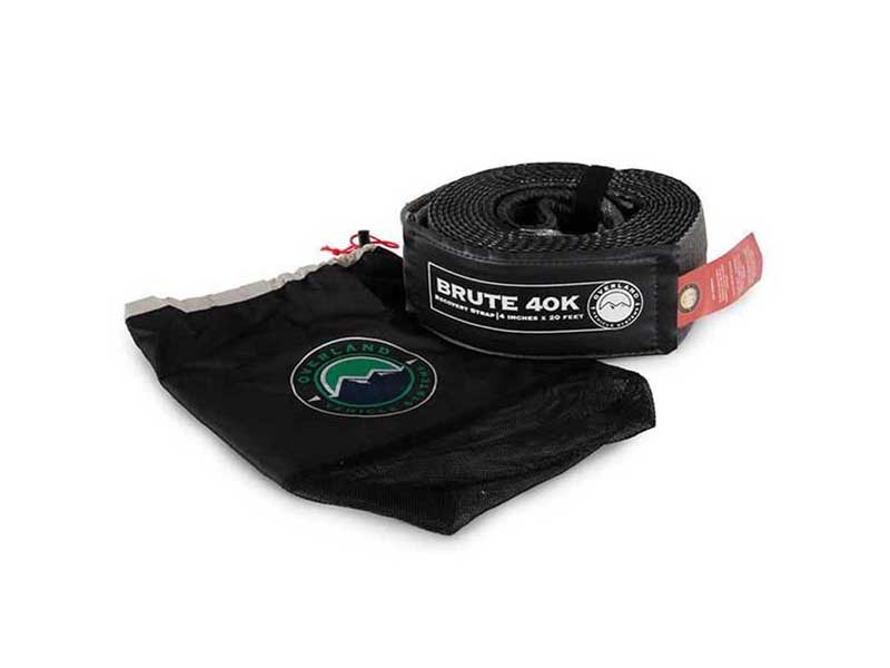 Overland Vehicle Systems 19089916 Tow Strap 4 Inch x 20 Foot Grey With Black Ends and Storage Bag