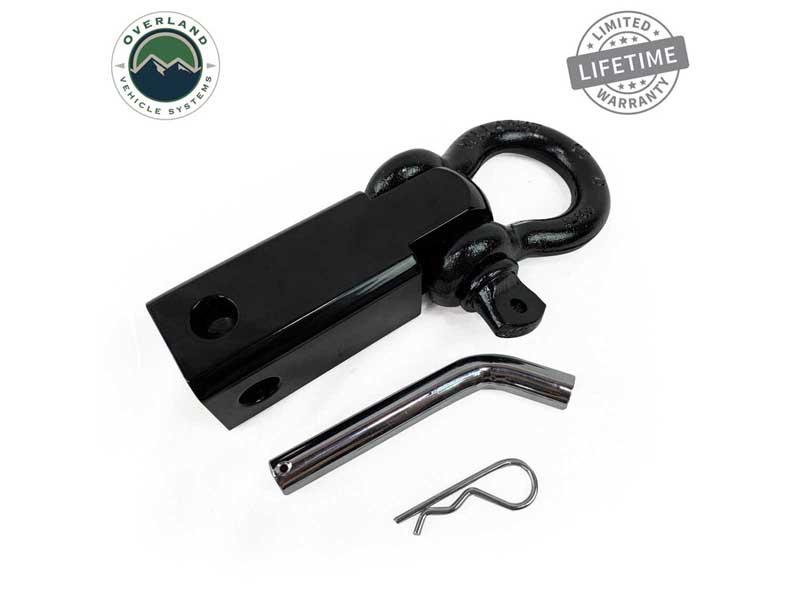 Overland Vehicle Systems 19109901 Receiver Hitch D-Ring Receiver Mount Recovery Shackle