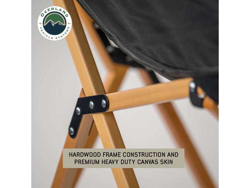 Overland Vehicle Systems 30100041 Kick It Camp Chair Wood Base & Storage Bag