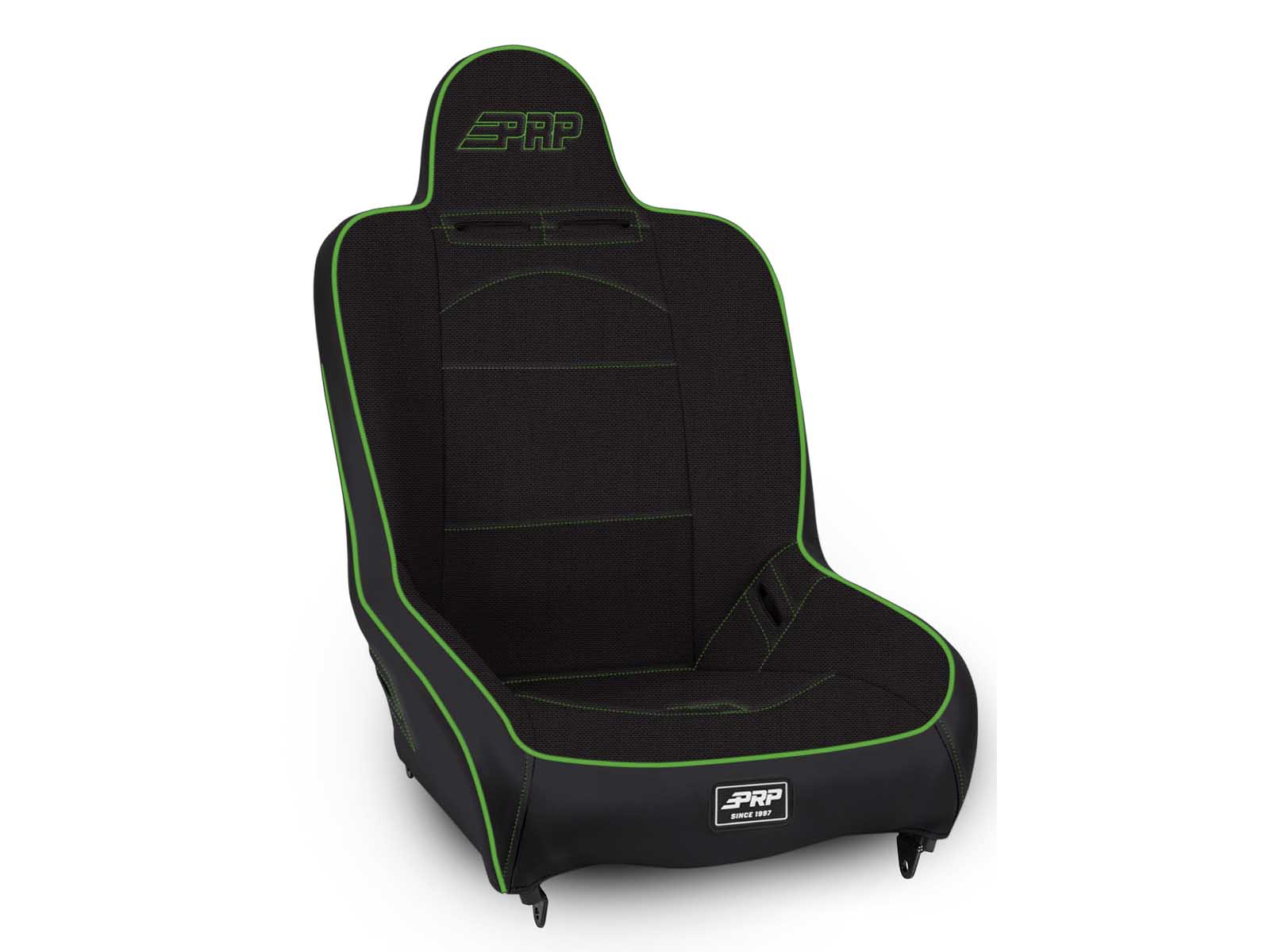 PRP Seats A100110-50-W Premier High Back Suspension Seat Black and Green Tweed