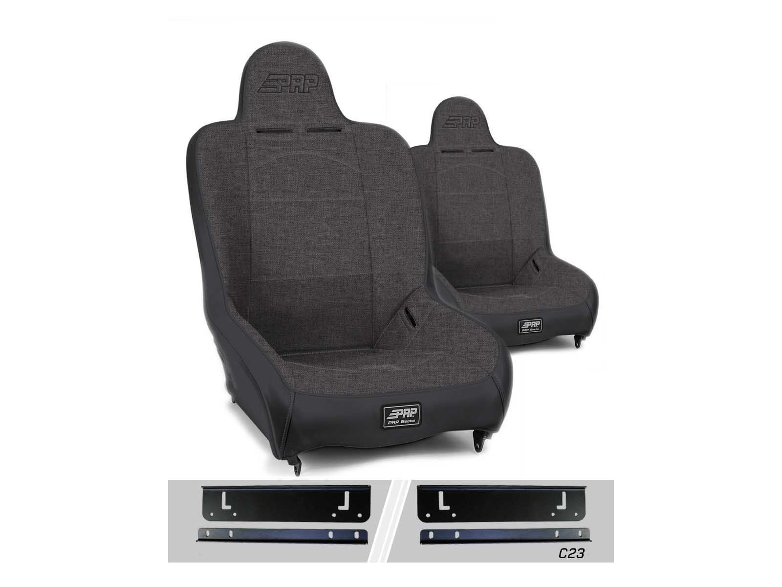 PRP Seats A100110-C23-54 Premier High Back Suspension Seats Kit for 97-02 Jeep Wrangler TJ Pair Gray