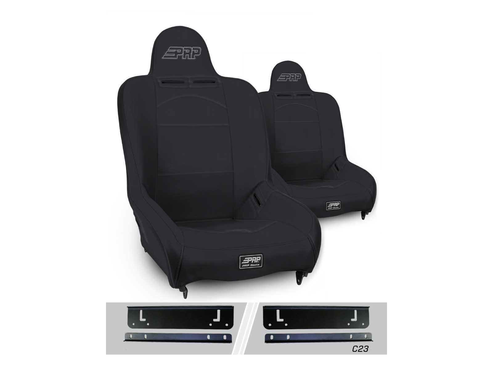 PRP Seats A100110-C24-50 Premier High Back Suspension Seats Kit for 03-06 Wrangler TJ Pair Black
