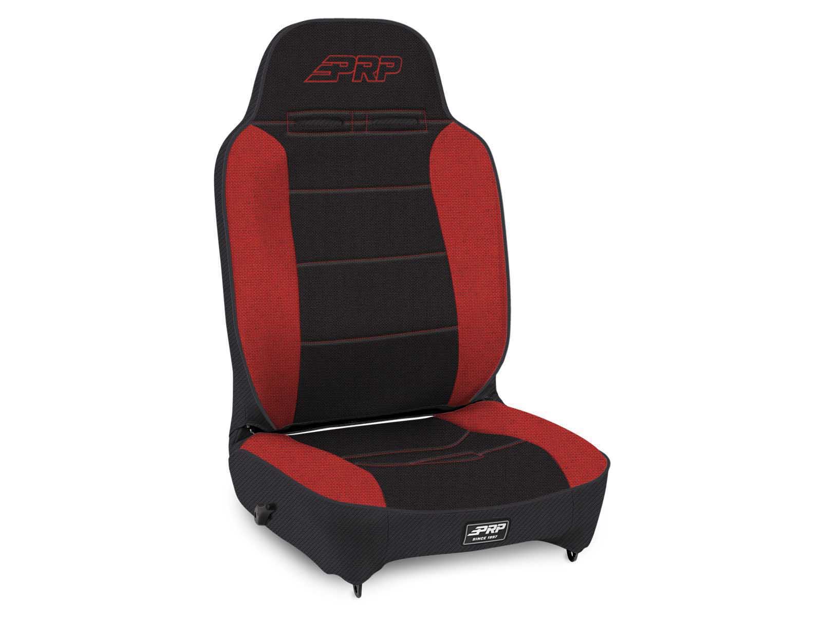 PRP Seats A13011044-72 Enduro High Back Reclining Suspension Seat Driver Side Black and Red