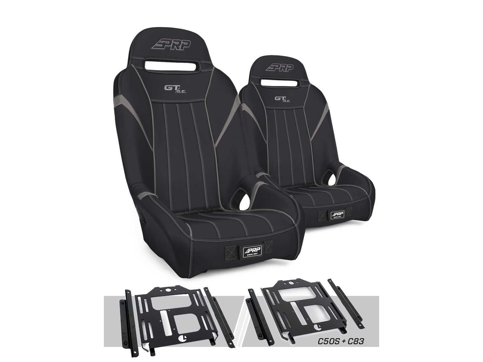 PRP Seats A5701-PORXP-C50S-203 GT/S.E. Suspension Seats Kit for RZR 570 800 900 Pair Black & Gray