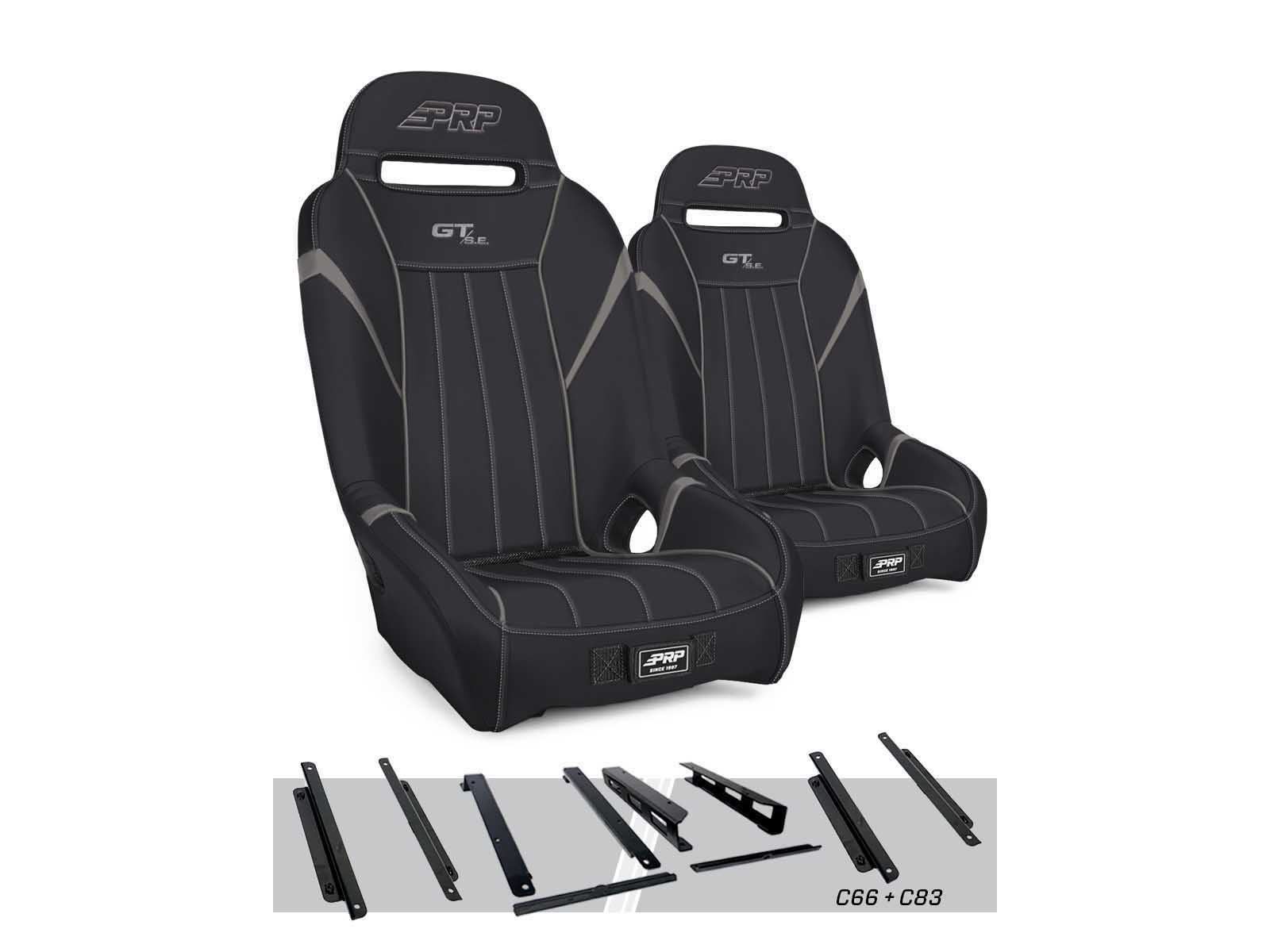 PRP Seats A5701-PORXP-C66-203 GT/S.E. Suspension Seats Kit for Honda Talon Pair Black & Gray