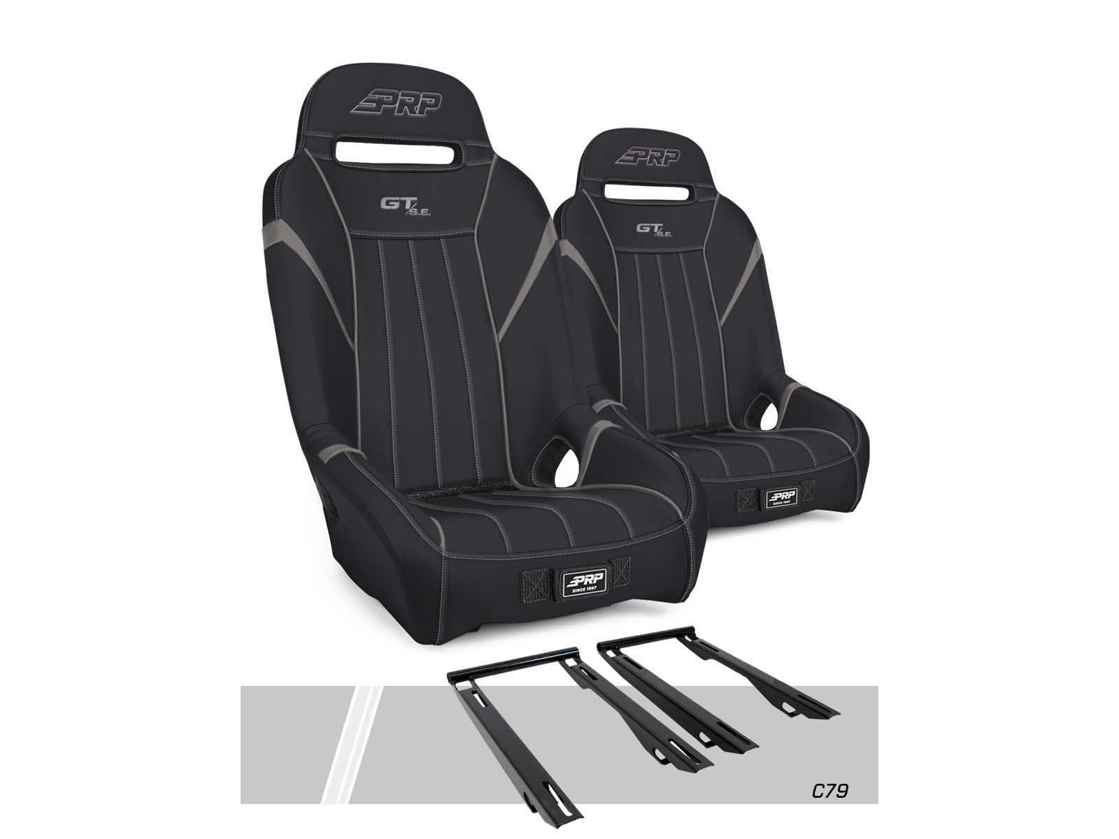 PRP Seats A5701-PORXP-C79-203 GT/S.E. Suspension Seats Kit for Polaris, Pair Black & Gray