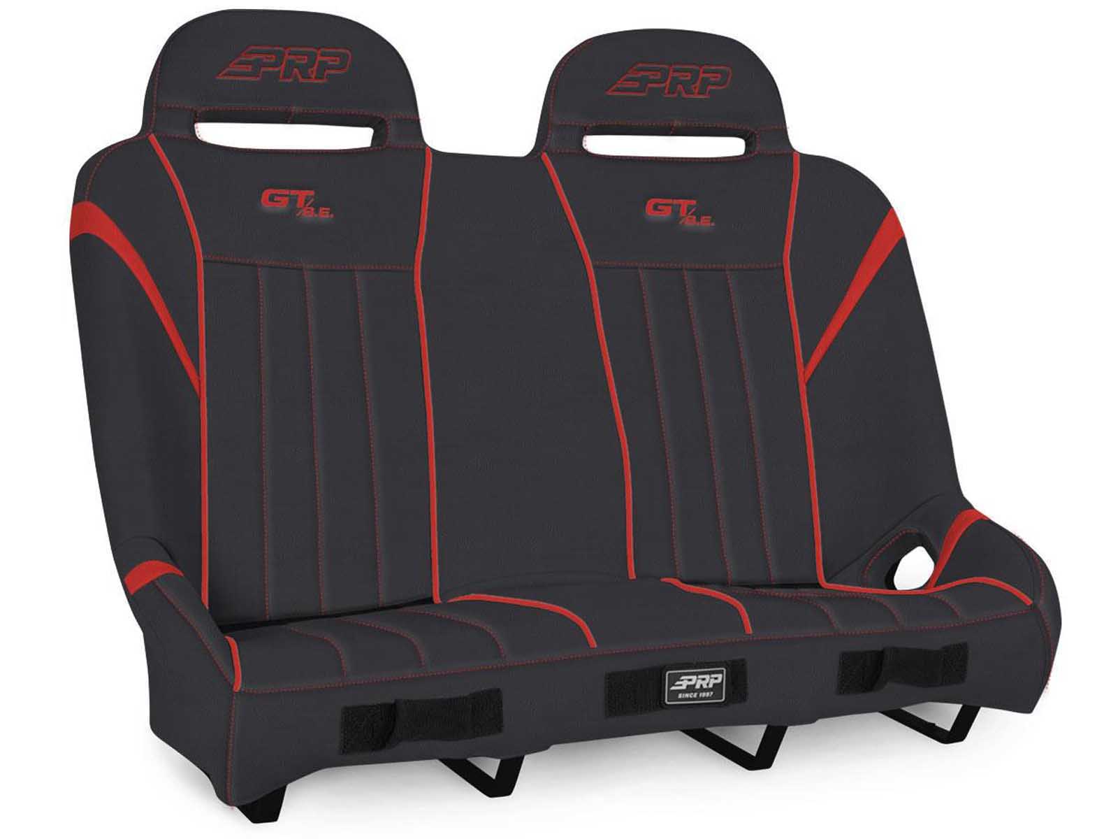 PRP Seats A60-PORXP-QR-204 GT/S.E. Quick Release Rear Suspension Bench Seat for Polaris Black & Red