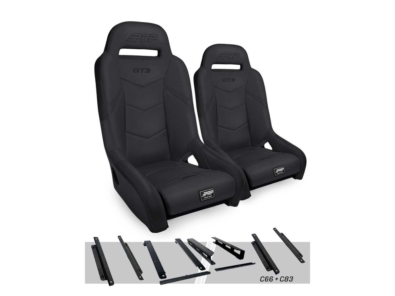 PRP Seats A7301-PORXP-C66-201 GT3 Suspension Seats Kit for Honda Talon Pair Black