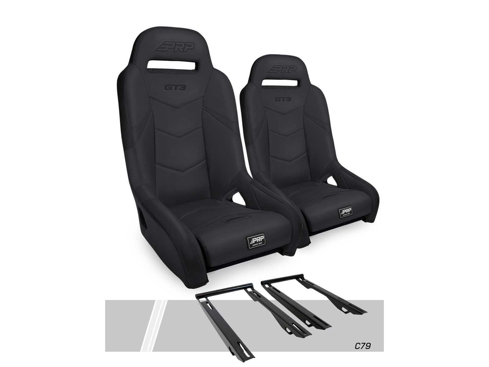 PRP Seats A7301-PORXP-C79-201 GT3 Suspension Seats Kit for Polaris, Pair Black